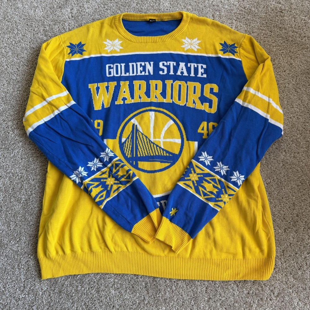 Golden State Warriors Sweater Mens 2XL Blue NBA Basketball Forever Collectibles